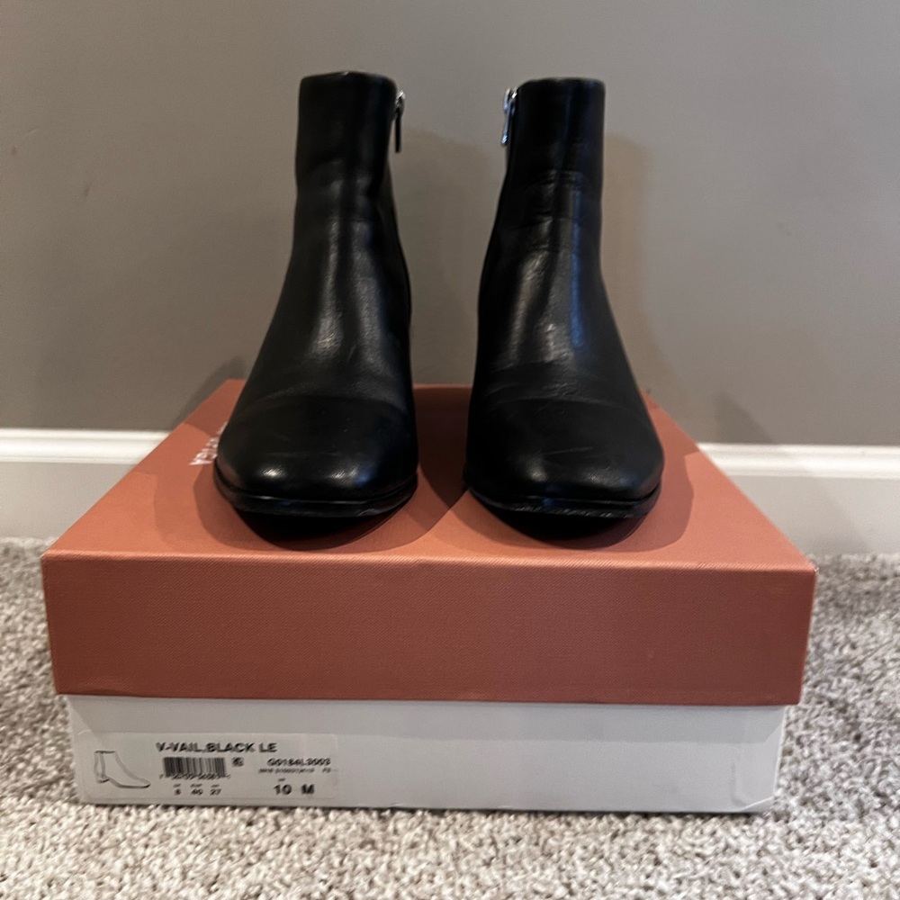 Via Spiga V-Vail Leather Bootie, Size 10, Black. Lightly worn.